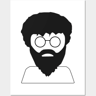 Modern Cave-Man - Hippie Man - Bearded Man with Glasses Posters and Art
